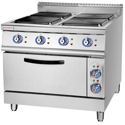 380V-415V Voltage Electric Commercial Cooking Range con piatto caldo quadrato e forno