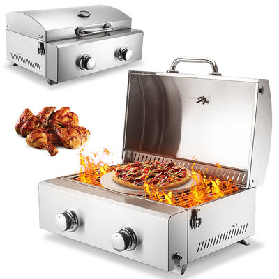 Forno per pizza a gas a doppio bruciatore da 550*320 mm per pasticceria e preparazione alimentare
