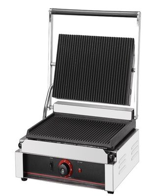 Potentissima griglia elettrica per hamburger con superficie di ferro fuso spessa, a scanalatura superiore e a fondo piatto