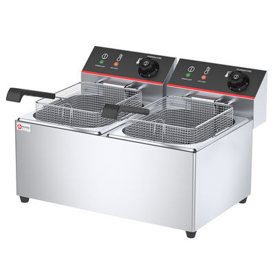 Ristorante 11L 11L Industrial Double Electric Deep Fryers con funzione di protezione dal riscaldamento