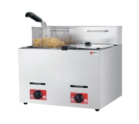 Fritura a gas 6L 6L in acciaio inossidabile commerciale 2 serbatoi Lpg per cucina rapida