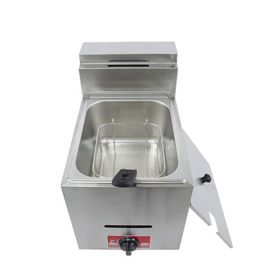 Mini friggitrice a gas a gas LPG continua da 6 litri per la frittura dei cibi sul tavolo