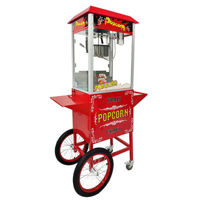 Produttore di popcorn elettrico con carrello e colore rosso