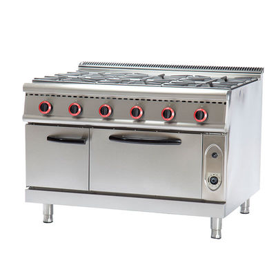 Gamma di gas da cucina commerciale con 4/6 bruciatori e armadietto in LPG2800-3700Pa
