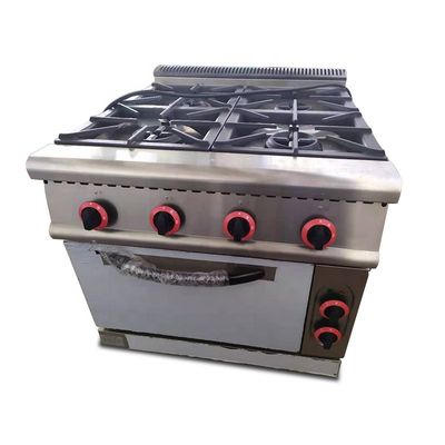 Forte stufa a gas da cucina commerciale a 4 bruciatori con cassetto più caldo e controllo manuale