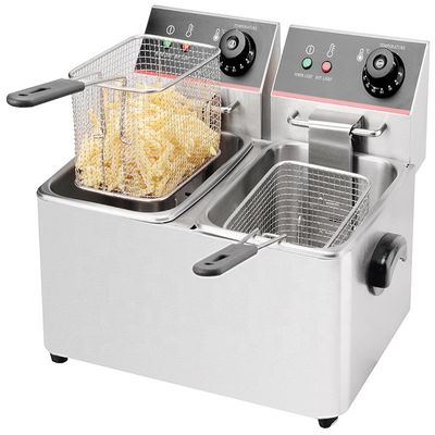 220V Voltage Double Tank Electric Deep Fryer per patatine fritte in acciaio inossidabile