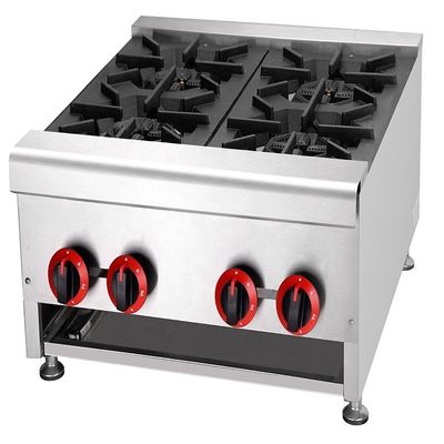 Stufa a gas da tavolo industriale da 30kW con 4 bruciatori LPG2800Pa