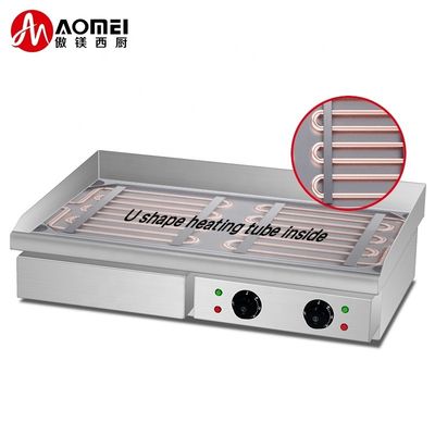 Grill a piatto piatto elettrico per cucina di ristorante