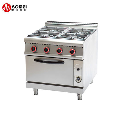 Cucina portatile a gas con 4 stufe a bruciatore e forno in acciaio inossidabile multifunzionale