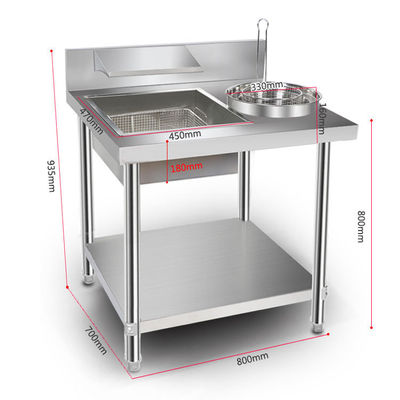 800/1000x700x800 mm Tavolo da pasticceria per cucina commerciale per un'imballaggio rapido e senza problemi