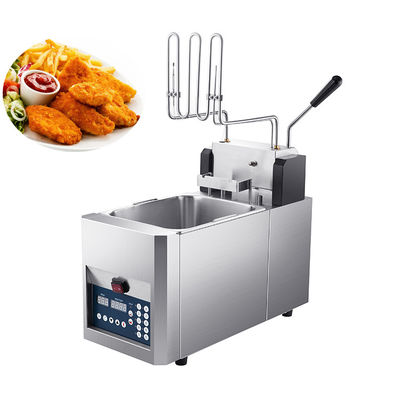 Fritura commerciale in acciaio inossidabile ad alto livello di sicurezza con sollevamento automatico del cestino