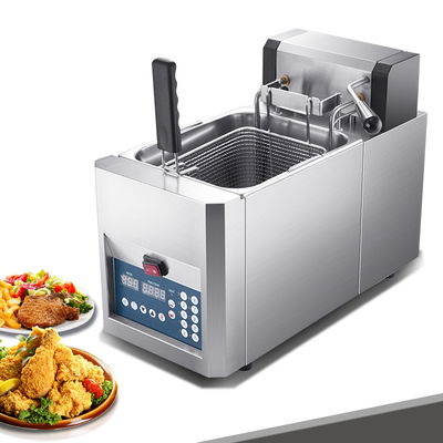 Fritura commerciale in acciaio inossidabile ad alto livello di sicurezza con sollevamento automatico del cestino