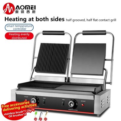 Grill elettrico a contatto superficie antiaderente e 1/2 scanalature per le esigenze del cliente