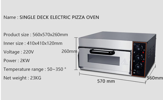 Outlet Single Deck Acciaio inossidabile Forno elettrico da forno per pizza