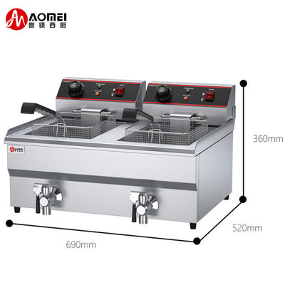 13L 13L Oil Fryer Professional 2 Tank 2 Basket Electric Chicken Deep Fryer per il 2023