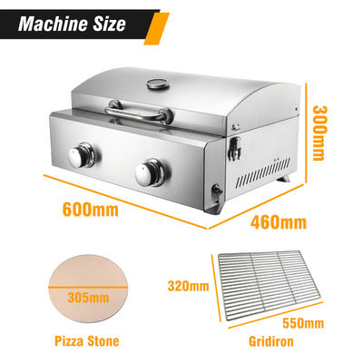 Forno per pizza a gas a doppio bruciatore da 550*320 mm per pasticceria e preparazione alimentare