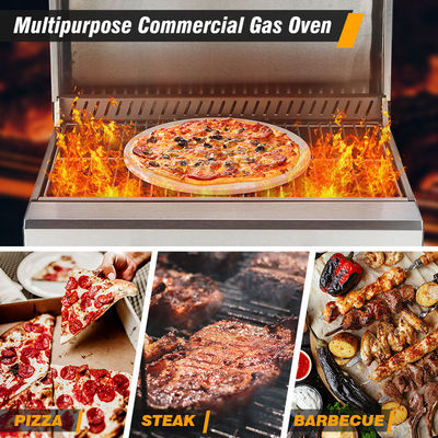Forno per pizza a gas a doppio bruciatore da 550*320 mm per pasticceria e preparazione alimentare