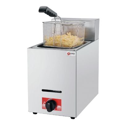6L Lpg in acciaio inossidabile Fritura a gas per cucina alberghiera 1 serbatoio 1 cestino 340x630x610