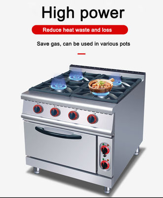Forno a gas 4 bruciatori con forno elettrico per un facile utilizzo nelle cucine commerciali