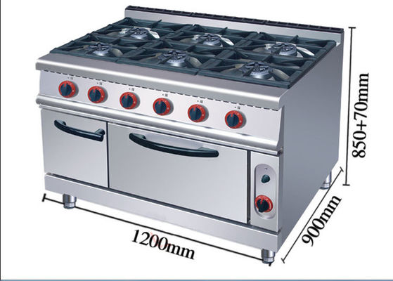 Commerciale 6 bruciatori forno a gas range stufa 220KG Capacità e tensione V LPG2800PA