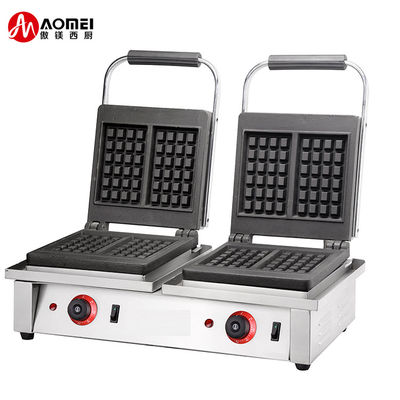 4KW Commercial Double Square Belgian Waffle Maker con piatti sandwich intercambiabili