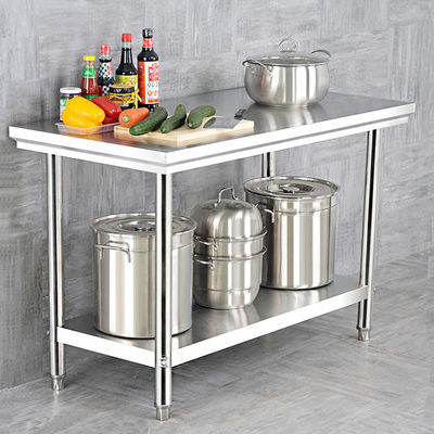 Silver Hotel Buffet Apparecchiature alimentari In acciaio inossidabile Tabella di lavoro 1.2/1.5/1.8M per cucina
