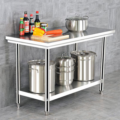 Silver Hotel Buffet Apparecchiature alimentari In acciaio inossidabile Tabella di lavoro 1.2/1.5/1.8M per cucina