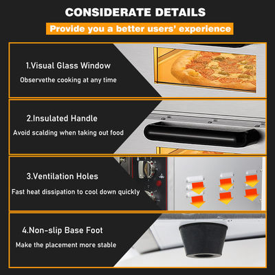 Alberghi Attrezzature da cucina Forno per pizza a pietra elettrico con forni in pietra Supporto online