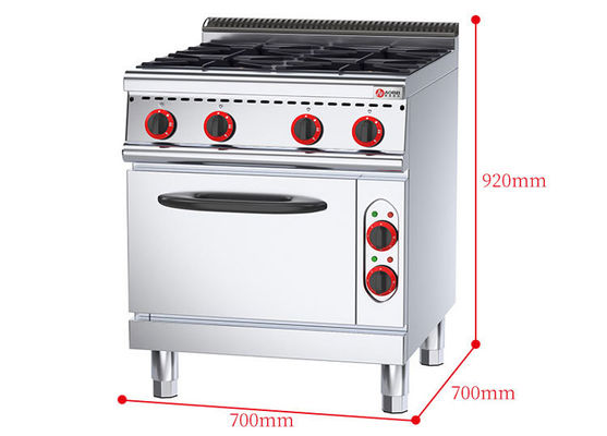 Forno elettrico gamma di gas commerciale 4 bruciatori per cucina ristorante 143 kg capacità