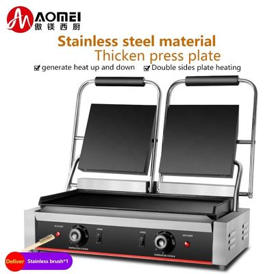 Grill elettrico a doppio lato professionale non aderente Pan inferiore Grill Dimensione 210 * 200 x 2 mm