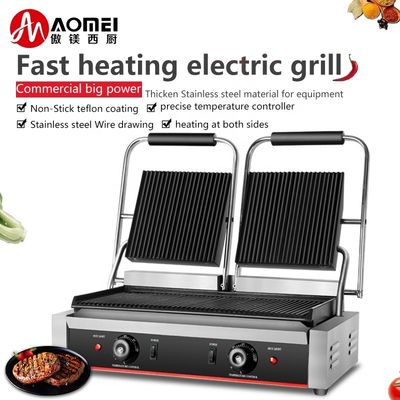 Parti di griglie elettriche commerciali con superficie di cottura antiaderente e alimentazione a 220 V