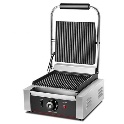 Grill elettrico Panini Maker commerciale con superficie di cottura antiaderente e piatti sandwich