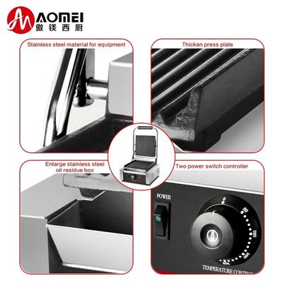Grill elettrico Panini Maker commerciale con superficie di cottura antiaderente e piatti sandwich