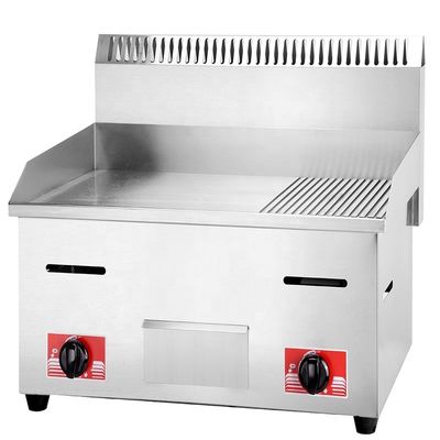 11.5kW Cassa protettiva Acciaio inossidabile Gas Burger Griddle con 1 / 3 Grooved Conto