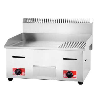 11.5kW Cassa protettiva Acciaio inossidabile Gas Burger Griddle con 1 / 3 Grooved Conto