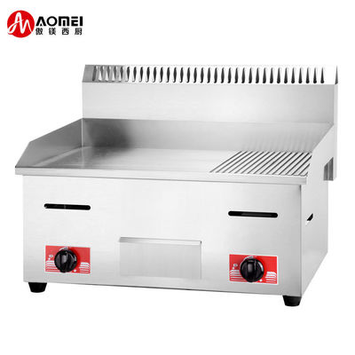 11.5kW Cassa protettiva Acciaio inossidabile Gas Burger Griddle con 1 / 3 Grooved Conto