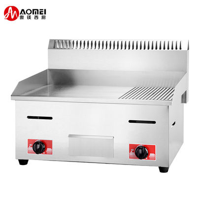 11.5kW Cassa protettiva Acciaio inossidabile Gas Burger Griddle con 1 / 3 Grooved Conto
