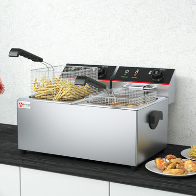 Ristorante 11L 11L Industrial Double Electric Deep Fryers con funzione di protezione dal riscaldamento