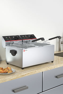Ristorante 11L 11L Industrial Double Electric Deep Fryers con funzione di protezione dal riscaldamento