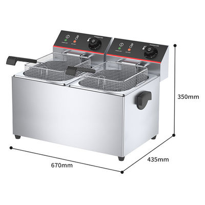 Ristorante 11L 11L Industrial Double Electric Deep Fryers con funzione di protezione dal riscaldamento