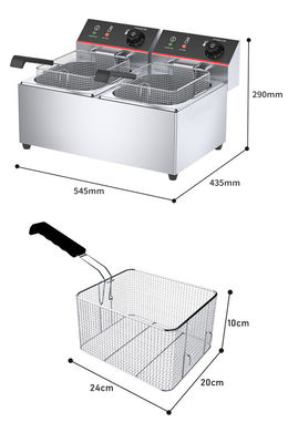 Protezione dal surriscaldamento 2 serbatoi 2 cestini Fritura automatica per apparecchiature da ristorante