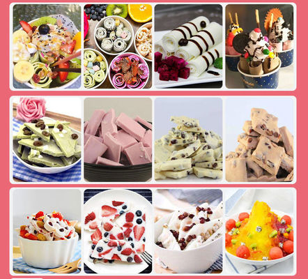 Yogurt surgelato da servire a molle a doppio piatto Macchina di rotolamento di gelati fritti per l'industria degli snack