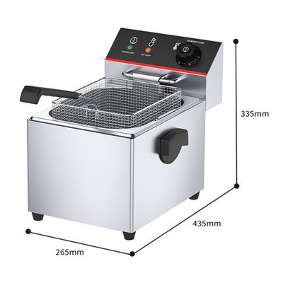 Macchine per la frittura degli snack commerciali 8L Frittatrice elettrica di pollo con 1 serbatoio 1 cestino