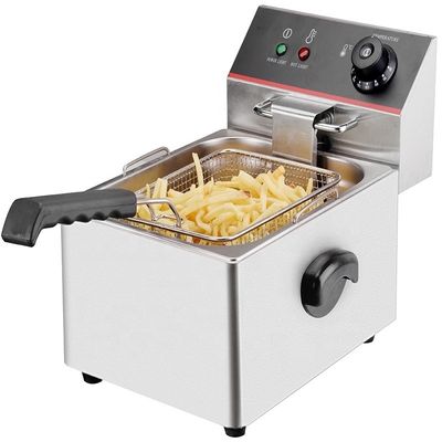 Tubo di riscaldamento elettrico 6L in acciaio inossidabile Frittiera commerciale