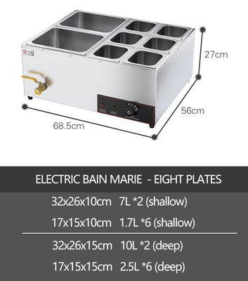 Sopa in acciaio inossidabile commerciale Bain Marie Food Warmer per hotel ristorante buffet