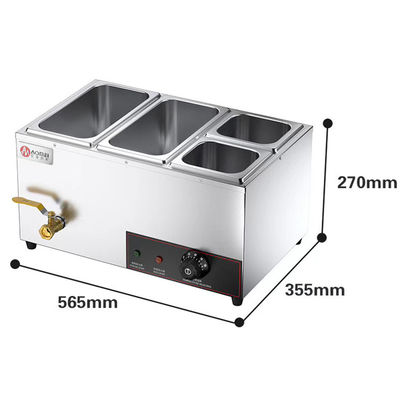 Sopa in acciaio inossidabile commerciale Bain Marie Food Warmer per hotel ristorante buffet