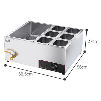 Acciaio inossidabile 6 Pan Caldaia bagno Marie Buffet elettrico per l'industria alimentare