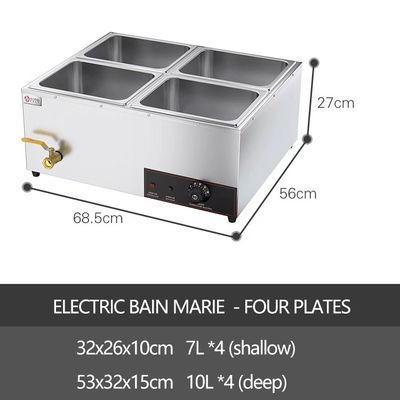 Buffet in acciaio inossidabile riscaldamento Bain Marie per ristoranti Servizio di spazzolatura Piatti Catering