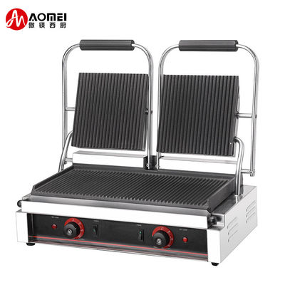 3600W Griglia da tavolo commerciale a contatto Sandwich Press Panini Griglia in argento nero