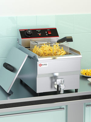 Industrial Hotel Restaurant Supplies 13L Electric Deep Fryer Argento con 1 Serbatoio 1 Cesto
